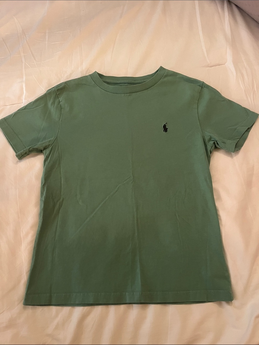 Polo by Ralph Lauren Sage Green Kids Crew Tee with Pony - Sz 8